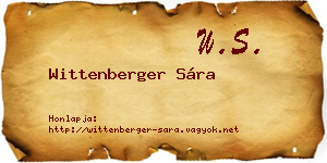 Wittenberger Sára névjegykártya