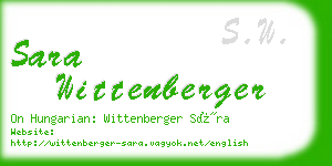 sara wittenberger business card
